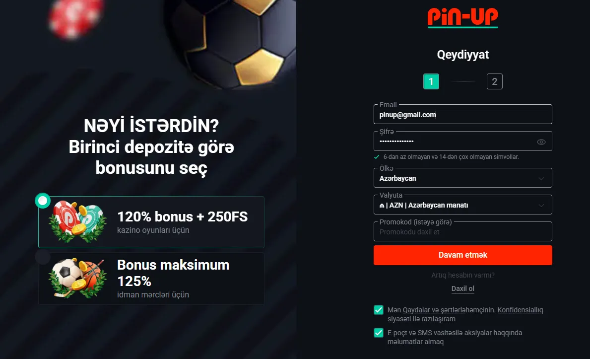 Qeydiyyat və Hesab Doğrulama Prosesi PinUp